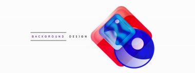 Soyut arkaplan tasarımı titizlikle hazırlanmış vektör bileşiminde parlak cam geometrik şekiller sergiliyor.