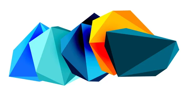 抽象的な低ポリ石のデザイン 幾何学的な3Dベクトル設計要素 — ストックベクタ