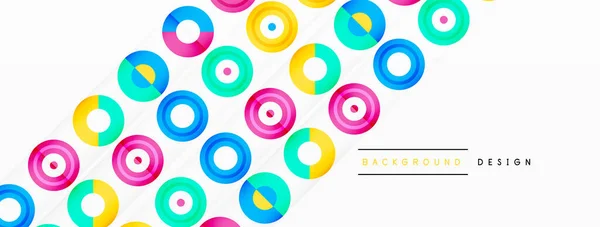 Opvallende Achtergrond Van Kleurrijke Cirkels Van Gelijke Grootte Gerangschikt Abstract — Stockvector