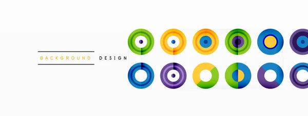 Fond Accrocheur Cercles Colorés Taille Égale Disposés Motif Abstrait Circle — Image vectorielle