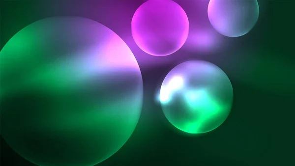 Νέον Λαμπερό Κύκλους Μαγική Ενέργεια Χώρου Φως Έννοια Αφηρημένη Φόντο — Διανυσματικό Αρχείο