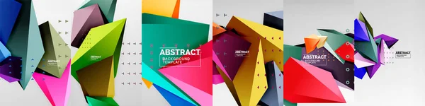 Low Poly Triangle Shape Backgrounds Showcase Collection Geometric Designs Featuring — Stock Vector