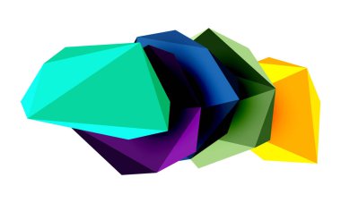Soyut düşük polyester taş tasarımı. Geometrik 3d vektör tasarım ögesi