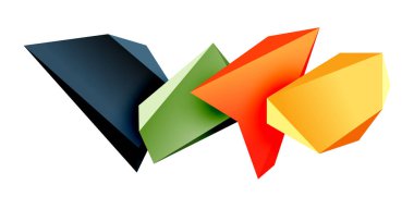 Vektör 3d düşük polimetrik üçgen geometrik tasarım elementleri