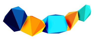 Soyut düşük polyester taş tasarımı. Geometrik 3d vektör tasarım ögesi