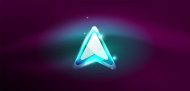 Neon parıldayan tekno çizgiler ve oklar, yüksek teknolojili soyut arkaplan şablonu