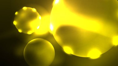 Neon parlayan daireler, sihirli enerji uzay ışığı konsepti, soyut arka plan duvar kağıdı tasarımı