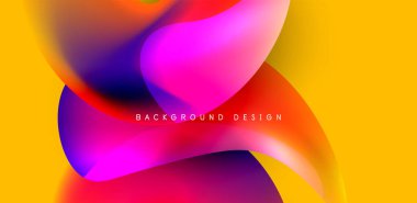 Sıvı renkli 3D elementler soyut arkaplan