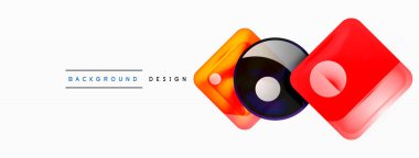 Soyut arkaplan tasarımı titizlikle hazırlanmış vektör bileşiminde parlak cam geometrik şekiller sergiliyor.