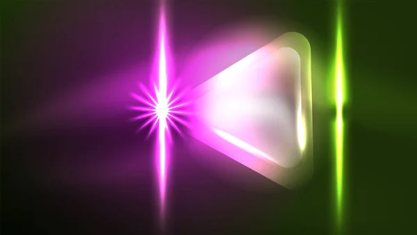 Digitális Neon Elvont Háttér Háromszögek Fények Geometrikus Tervezés Sablont — Stock Vector