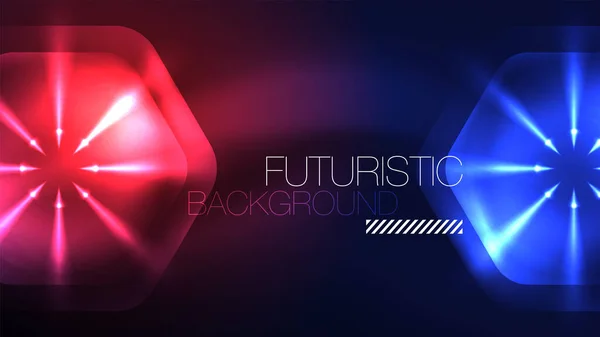 Glowing Blue Neon Hexagons Dark Space Digital Technology Cyberspace Tech — Stock Vector