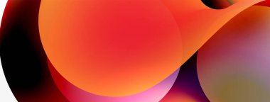 Fluid abstract background. Liquid color gradients composition. Round shapes and circle flowing design for wallpaper, banner, background or landing