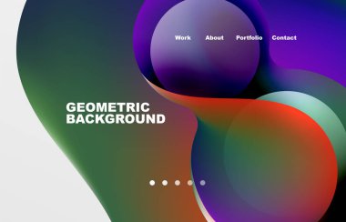 Abstract liquid background for your landing page design. Web page for website or mobile app wallpaper