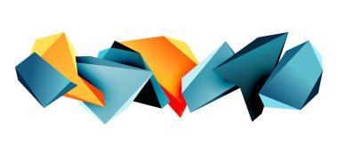 Vektör 3d düşük polimetrik üçgen geometrik tasarım elementleri