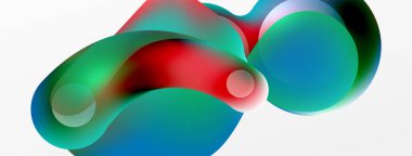 Fluid abstract background. Liquid color gradients composition. Round shapes and circle flowing design for wallpaper, banner, background or landing