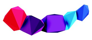 Soyut düşük polyester taş tasarımı. Geometrik 3d vektör tasarım ögesi