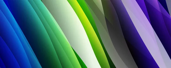 動的波線効果を持つトレンディな単純な流体色グラデーション抽象的な背景 ベクトルイラスト壁紙 バナー カード ブックイラスト ランディングページ — ストックベクタ