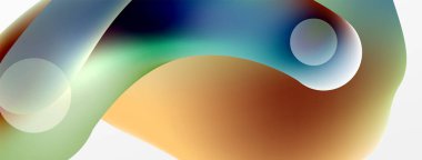 Fluid abstract background, round shapes and circle flowing design for wallpaper, banner, background or landing