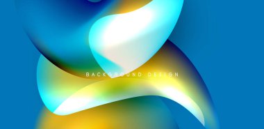 Soyut arkaplan renklerine sahip güzel sıvı şekiller