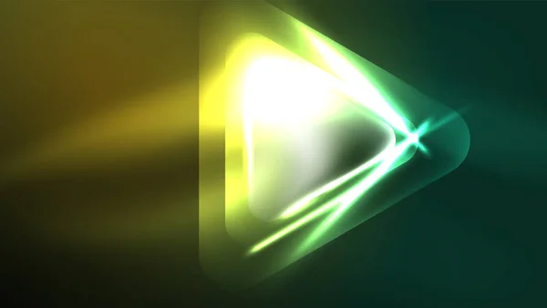 Цифровой Неоновый Абстрактный Фон Треугольники Огни — стоковый вектор