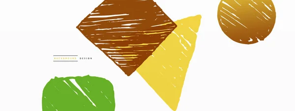 Fondo Abstracto Forma Geométrica Dibujada Mano Cuadrado Círculo Triángulo Plantilla — Vector de stock