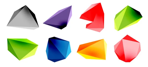 Low Poly Triangle Design Elements — Stock Vector