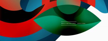 Yaratıcı geometrik duvar kağıdı. Asgari soyut arkaplan. Duvar kağıdı arkaplanı veya iniş sayfası için daire dalga ve yuvarlak şekiller kompozisyon vektör çizimi