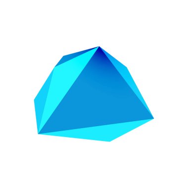 Soyut düşük polyester taş tasarımı. Geometrik 3d vektör tasarım ögesi