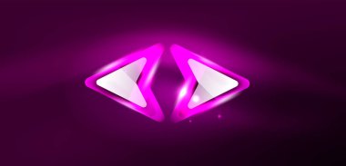 Neon parıldayan tekno çizgiler ve oklar, yüksek teknolojili soyut arkaplan şablonu