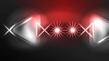 Dijital Neon Soyut Arkaplan, Üçgenler ve Işıklar Geometrik Tasarım Şablonu