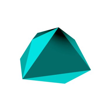 Soyut düşük polyester taş tasarımı. Geometrik 3d vektör tasarım ögesi