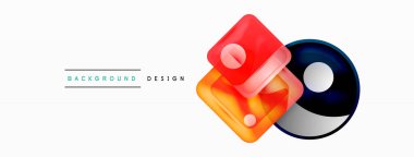 Soyut arkaplan tasarımı titizlikle hazırlanmış vektör bileşiminde parlak cam geometrik şekiller sergiliyor.