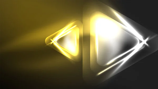 Digitale Neon Abstrakten Hintergrund Dreiecke Und Lichter Geometrische Design Vorlage — Stockvektor