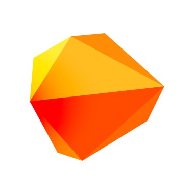 Soyut düşük polyester taş tasarımı. Geometrik 3d vektör tasarım ögesi