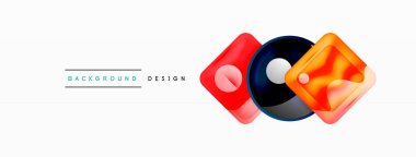 Soyut arkaplan tasarımı titizlikle hazırlanmış vektör bileşiminde parlak cam geometrik şekiller sergiliyor.