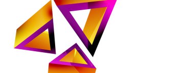 3d üçgen soyut arkaplan. Temel şekil teknolojisi ya da iş konsepti bileşimi. Duvar kağıdı, afiş, arkaplan veya iniş için moda tekno iş şablonu