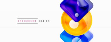 Soyut arkaplan tasarımı titizlikle hazırlanmış vektör bileşiminde parlak cam geometrik şekiller sergiliyor.