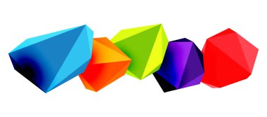 Soyut düşük polyester taş tasarımı. Geometrik 3d vektör tasarım ögesi