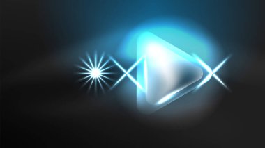 Dijital Neon Soyut Arkaplan, Üçgenler ve Işıklar Geometrik Tasarım Şablonu