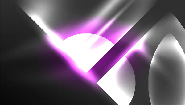Abstrakcyjne Tło Techno Neon Świecące Kształty Koła Okrągłe Elemety Efektami — Wektor stockowy
