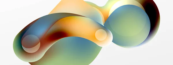 Флюидный Абстрактный Фон Состав Жидких Цветовых Градиентов Круглые Формы Дизайн — стоковый вектор