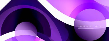 Yaratıcı geometrik duvar kağıdı. Asgari soyut arkaplan. Duvar kağıdı arkaplanı veya iniş sayfası için daire dalga ve yuvarlak şekiller kompozisyon vektör çizimi