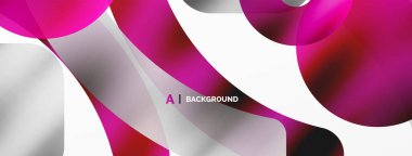 Metalik parlak geometrik yüzeyler, yuvarlak şekiller ve daireler. Duvar kağıdı, afiş, arkaplan, kart, kitap illüstrasyonu, iniş sayfası için dijital ağ geleceksel şablonu