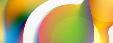 Fluid abstract background, round shapes and circle flowing design for wallpaper, banner, background or landing