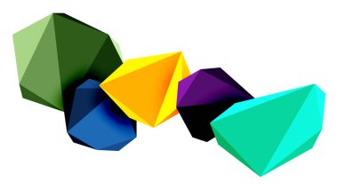 Soyut düşük polyester taş tasarımı. Geometrik 3d vektör tasarım ögesi