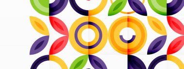 Renkli çemberler soyut arkaplan. Duvar kağıdı, afiş, arkaplan, iniş sayfası, duvar resimleri, davetiyeler, posterler için yüksek teknoloji tasarımı