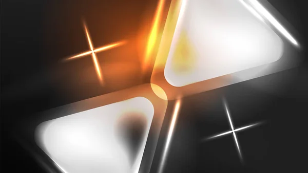 Fondo Abstracto Neón Digital Triángulos Luces Plantilla Diseño Geométrico — Vector de stock