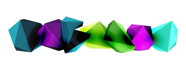 Düşük Polyester Üçgenlerden Inşa Edilmiş Geometrik Boyutlu Şekillere Sahip Modern — Stok Vektör