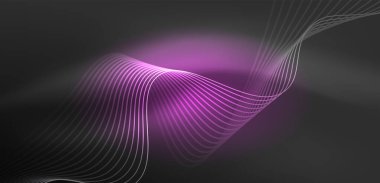 Soyut arkaplan neon dalgası. Duvar kağıdı, afiş, arkaplan, iniş sayfası, duvar resimleri, davetiyeler, posterler için yüksek teknoloji tasarımı