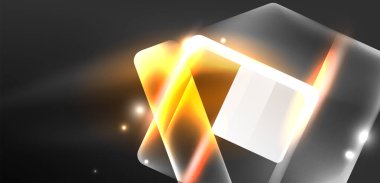 Neon hız oku ve çizgi arka planı şekillendirir. Parlak arka planlı yüksek teknoloji konsepti. Karanlıkta parlayan ışık efekti